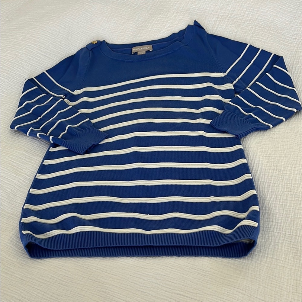 Banana Republic Nautical Blue Striped Sweater Size S